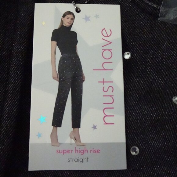 Rhinestone Jeans Simple Society Size 17 Gray Button Fly Cropped Straight Frayed - Picture 7 of 10